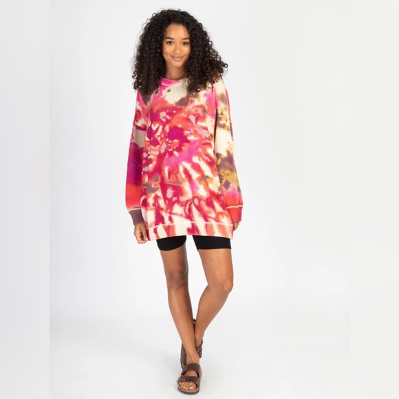 EUC Natural Life Taylor Oversize Sweater, Magenta Tie-Dye, size L/XL - Picture 4 of 9